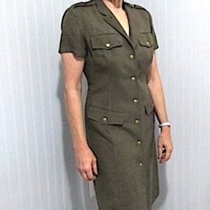VTG Dana Buchman Military Style Tailored Shirt Dress, Size 4
